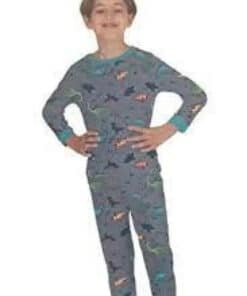 Gri dinozor desenli pijama.