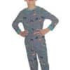 Gri dinozor desenli pijama.