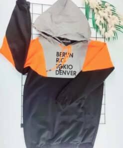 Renk bloklu kapüşonlu sweatshirt.