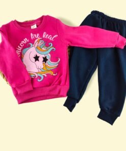 Alternative view of Unicorn Desenli Kız Çocuk 2'li Takım | Pembe Ve Lacivert Renkli | 3 Yaş