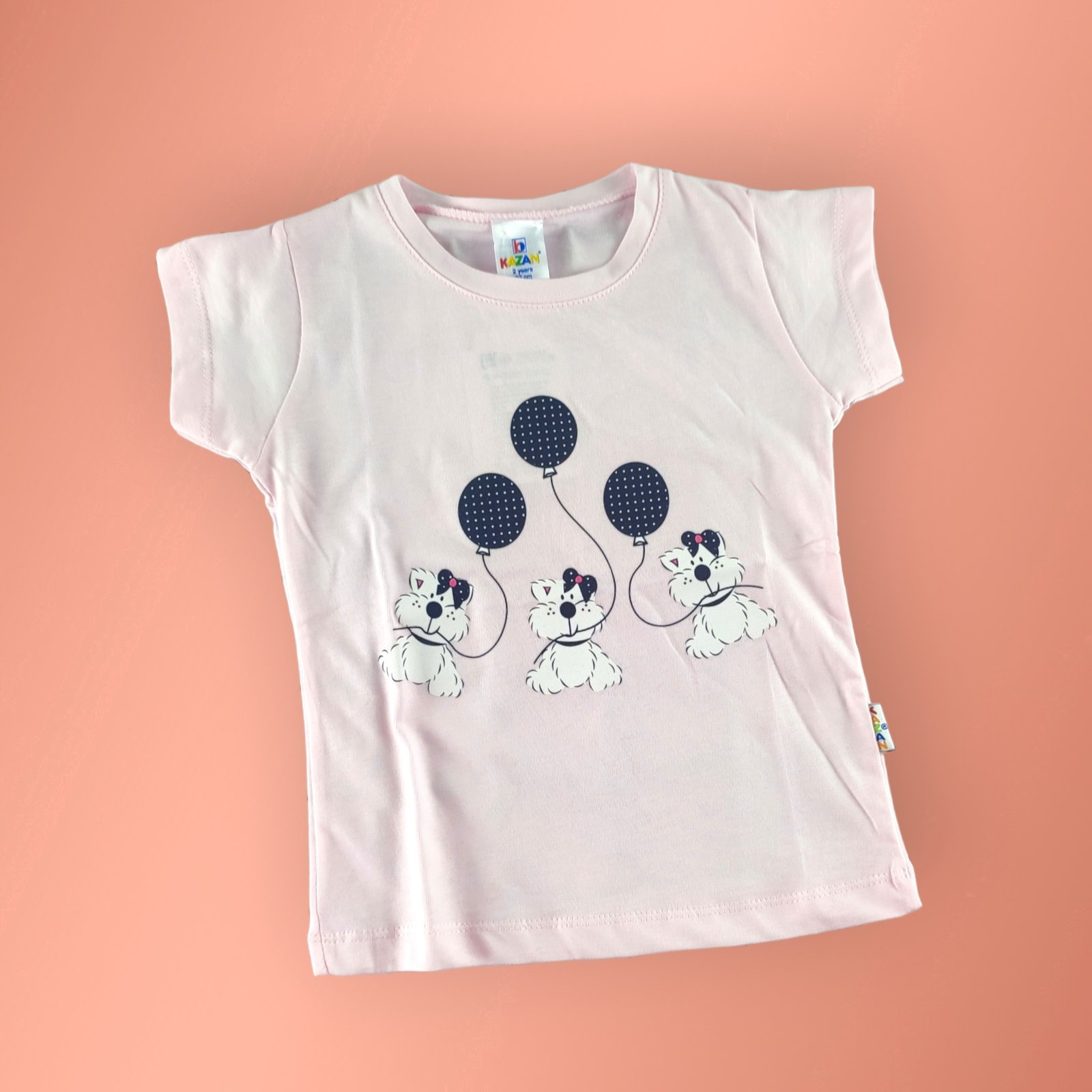 Kız Çocuk Yazlık Şortlu Takım | 2 - 6 | Ort & Tişört | Pembe & Siyah - Görsel 3