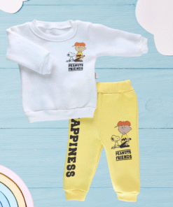 Alternative view of Erkek Bebek Kışlık Sarı Kumaş Alt Üst Takım - 9 - 12 - 18 Ay - Pamuklu, İkili Takım