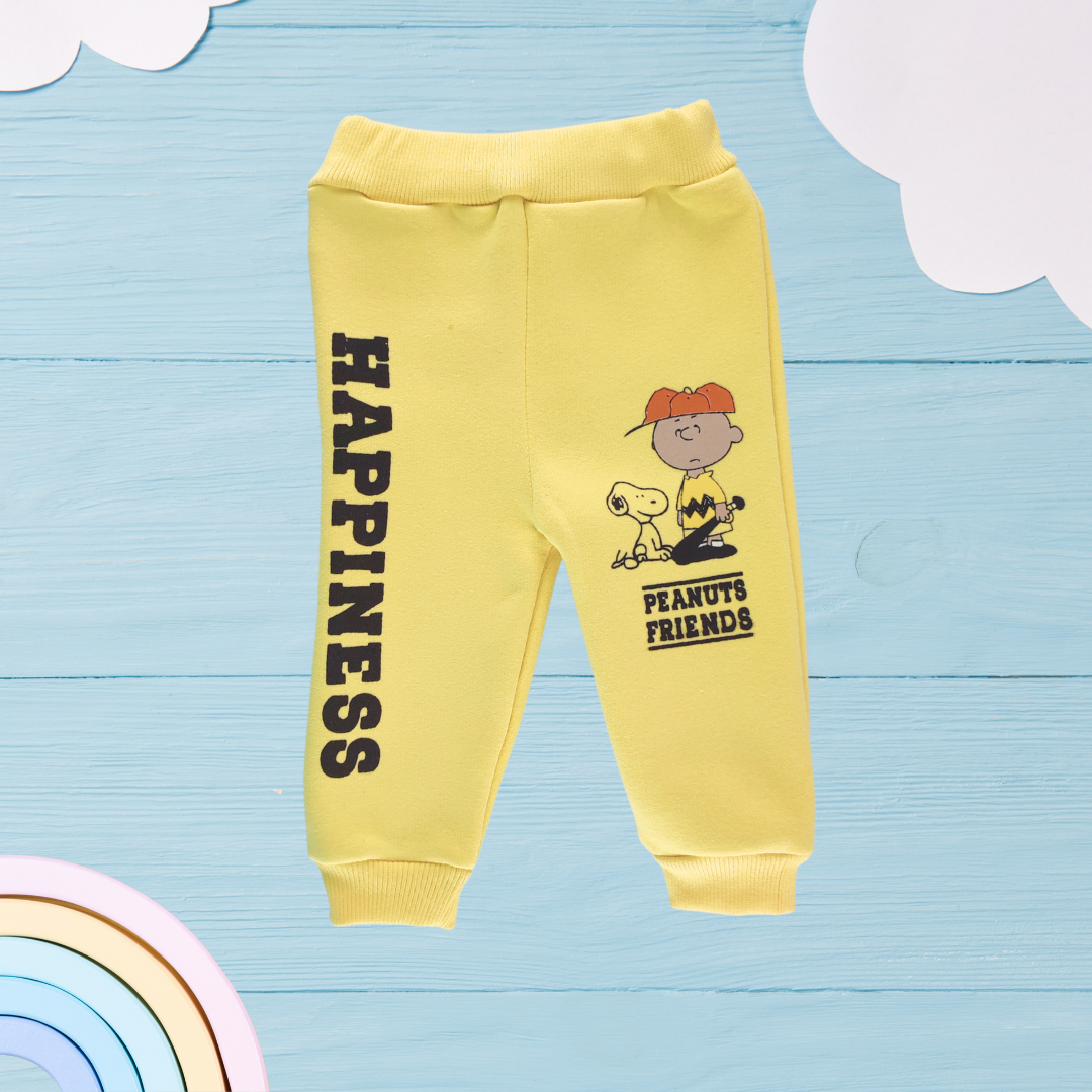 Erkek Bebek Kışlık Sarı Kumaş Alt Üst Takım - 9 - 12 - 18 Ay - Pamuklu, İkili Takım - Görsel 4