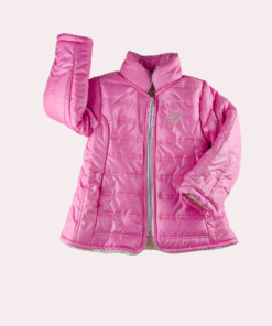 Alternative view of Kız Çocuk Şişme Mont | 6 - 10 Yaş | Pembe | Yandan Cepli | Fermuarlı Mont