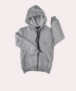 Alternative view of Gri Kapşonlu Fermuarlı Erkek Çocuk Hırkası | 9 - 12 Yaş | Uzun Kollu