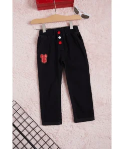 Alternative view of Kız Çocuk Kot Pantolon | Siyah | 1 - 4 Yaş | Renkli Düğmeli