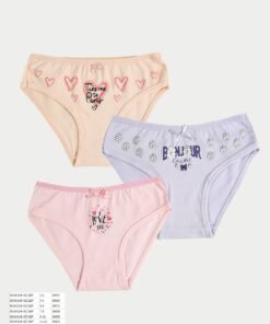 Kız Çocuk Slip Seti - 3'lü Paket - Baskılı 1 - 6 Yaş Slip