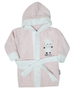 Kuzu Desenli Pamuklu Bebek Bornoz Takımı - Yumuşak Ve Şık Tasarım