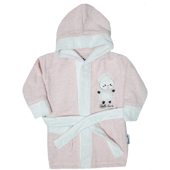 Kuzu Desenli Pamuklu Bebek Bornoz Takımı - Yumuşak Ve Şık Tasarım