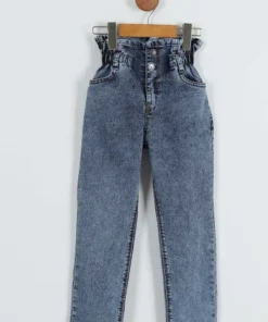 Alternative view of Kız Çocuk Kot Pantolon | Beli Lastikli