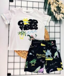 Alternative view of Good Vibes Desenli Erkek Çocuk Takımı Şortlu - Yaz Sezonu Trendleri