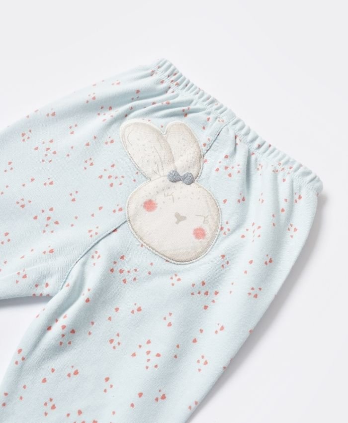 Kız Bebek Kalp Desenli Organik Pamuklu Yeşil Renk Patikli Tek Alt - 3 - 12 Ay - Pamuklu - Görsel 4