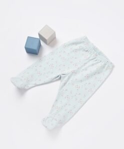 Alternative view of Kız Bebek Kalp Desenli Organik Pamuklu Yeşil Renk Patikli Tek Alt - 3 - 12 Ay - Pamuklu