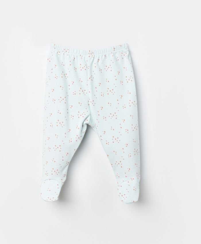 Kız Bebek Kalp Desenli Organik Pamuklu Yeşil Renk Patikli Tek Alt - 3 - 12 Ay - Pamuklu - Görsel 3