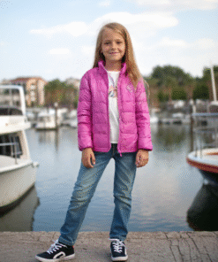Kız Çocuk Şişme Mont | 6 - 10 Yaş | Pembe | Yandan Cepli | Fermuarlı Mont