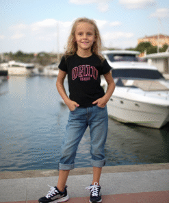 Kız Çocuk Siyah Tişört | Fosforlu | 10 - 14 Yaş