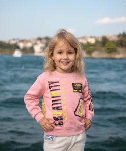 Kız Çocuk Sweatshirt | 3 Yaş | Pudra | Uzun Kol