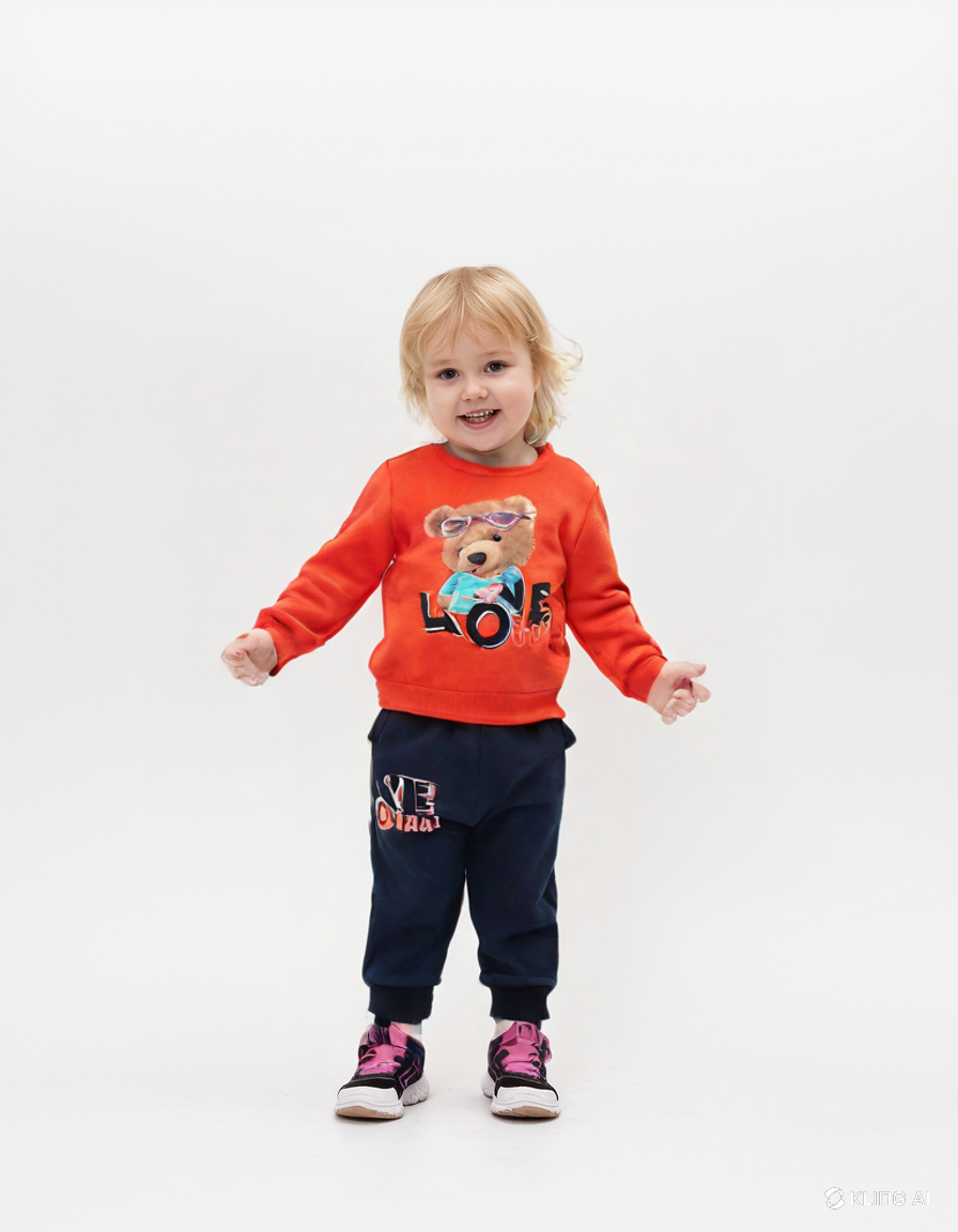 Kız Bebek Takım | Sweatshirt Ve Eşofman Altı | Kırmızı Lacivert