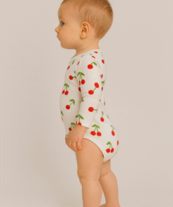 Alternative view of Kız Çocuk Çilek Baskılı Uzun Kol Pamuklu Çıtçıtlı Bady