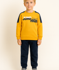 Erkek Çocuk Jump Hıgh Yazılı Iç Kısmı Şardonlu Bisiklet Yaka 2 Li Takım