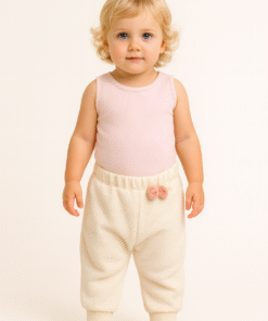 Kız Çocuk Beli Lastikli Fiyonk Detaylı Tek Alt Pantolon