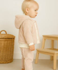 Alternative view of Kız Çocuk Peluş Yandan Düğmeli Kapşonlu Kanguru Cepli Kedi Baskılı 3lü Takım