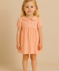 Kız Çocuk Bebe Yaka  Boncuklu  Elbise