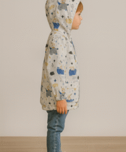 Alternative view of Erkek Çocuk Uçak Baskılı Fermuarlı Kapşonlu Yağmurluk