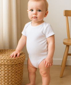 Unisex Jakar Desenli 2'li Yarım Kol Organik Bebek Body - Beyaz/ekru - 3 - 24 Ay